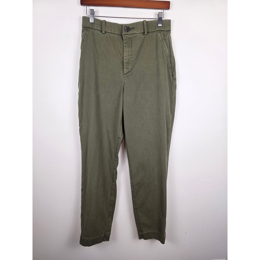 SPANX Twill Slim‎ Pant Olive Green Utility Chino Pants Women's Size Medium